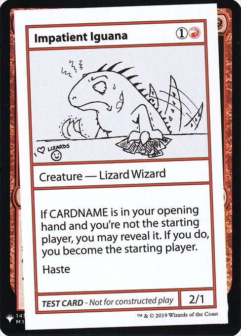 ■エンブレムあり■《Impatient Iguana》[Mystery Booster Playtest Cards] 赤R